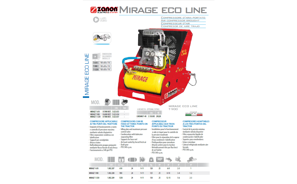 Zanon compressore per trattore mirage t.900 + 2 abbacchiatori - 4