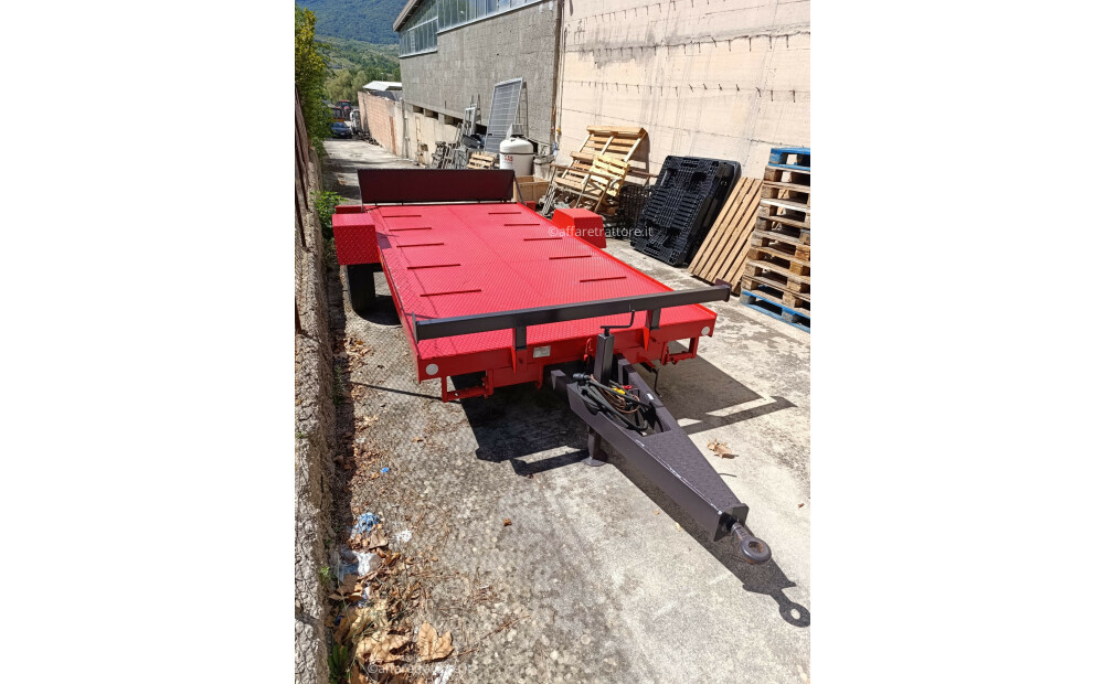 Rimorchio a pianale per trasporti cingolati basculante 50qt ruote esterne imi - 5