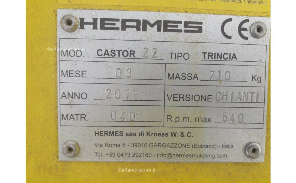 Trinciatrice Hermes Castor Chianti mt 2.20 - 4