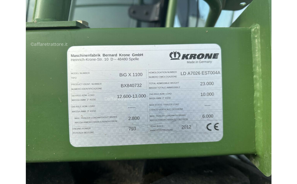 Krone BIG X 1100 Usato - 11